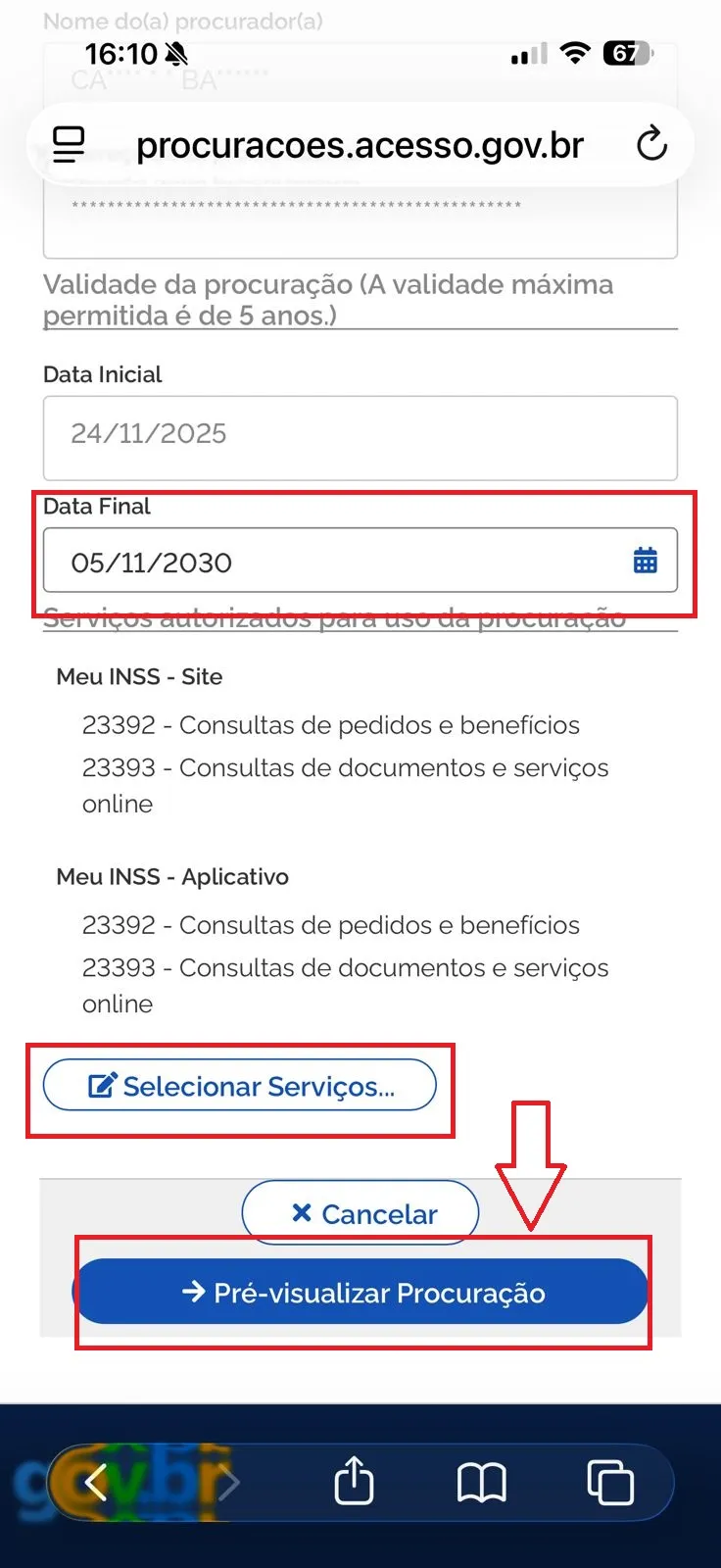 Passo 7: Conferência e Pré-visualização
